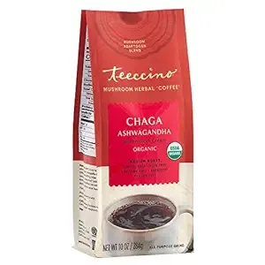 Teeccino Chaga Ashwagandha Mushroom Herbal Coffee - 10 oz