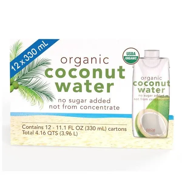 Kirkland Signature Organic Coconut Water Beverage Cartons: 12-Count (11.1 fl oz.)