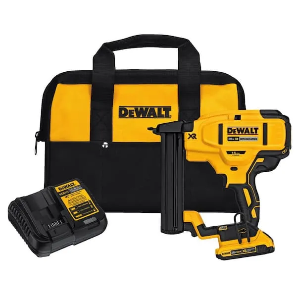 DEWALT 20V MAX XR Lithium-Ion Cordless 18-Gauge Narrow Crown Stapler Kit with 2.0Ah Battery, Charger and Contractor Bag DCN681D1