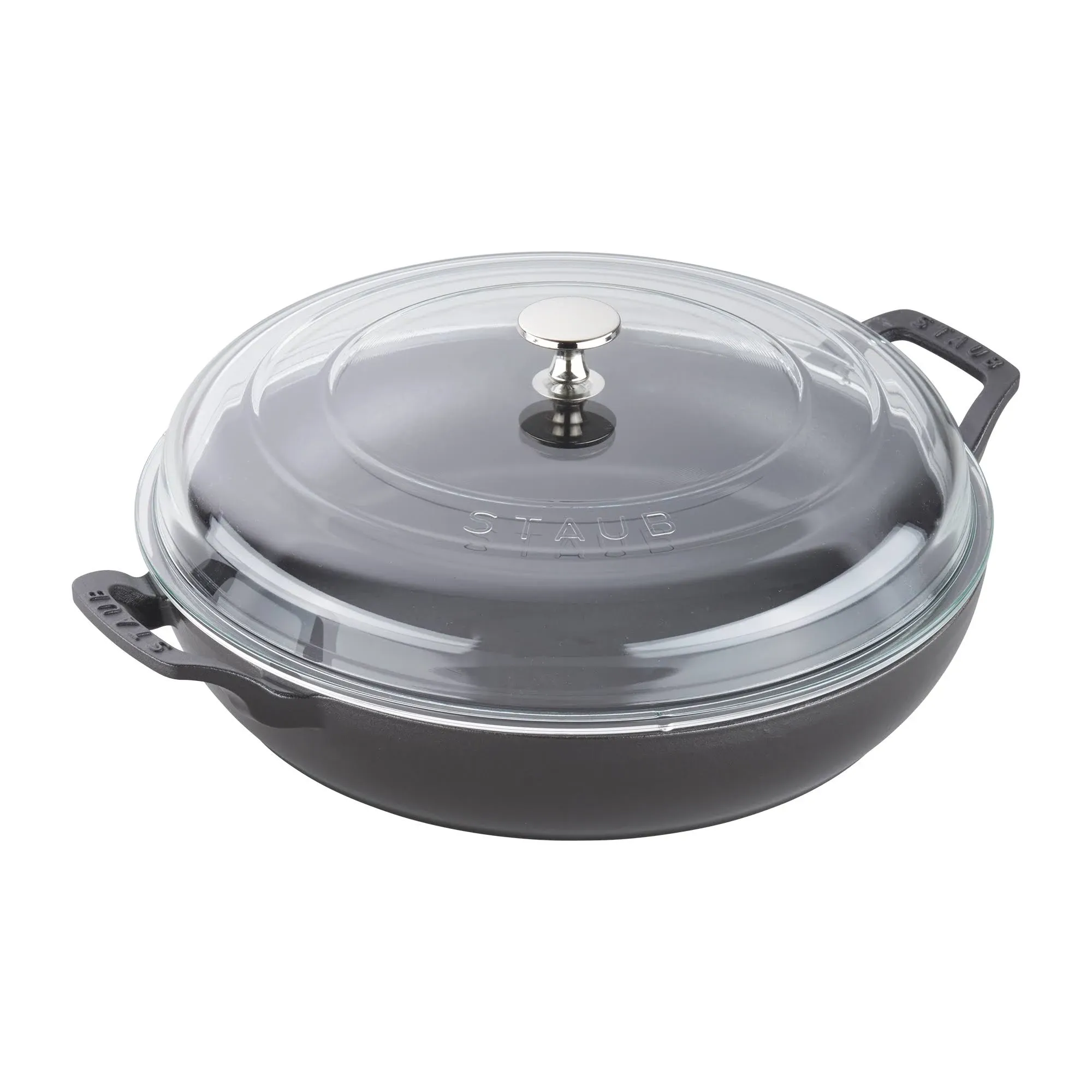 Staub Cast Iron 3.5 Quart Braiser with Glass Lid - Matte Black