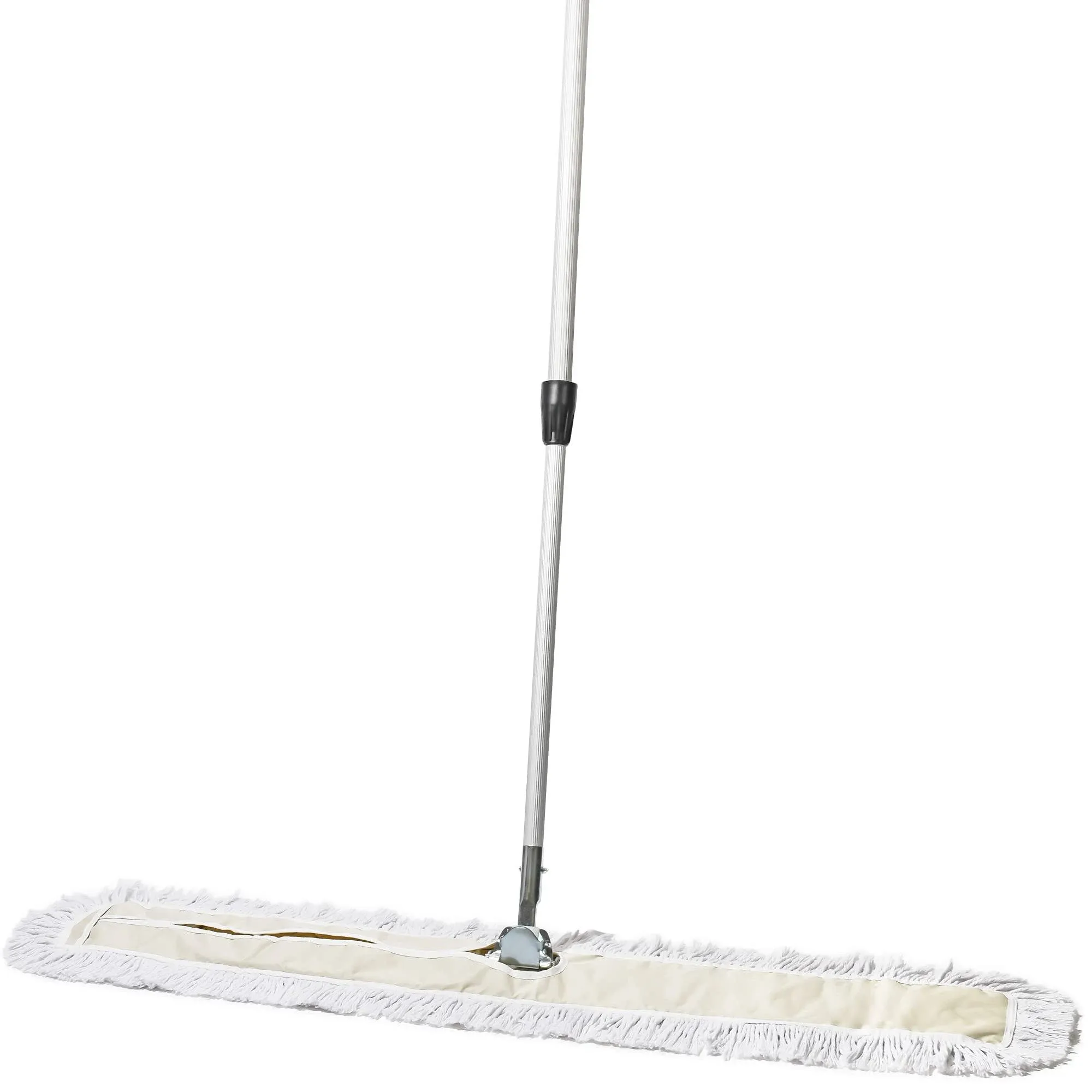 Tidy Tools Industrial Dust Mop for Floor Cleaning, Floor Mop Extendable Metal Handle, 24 Inch Cotton Head, White