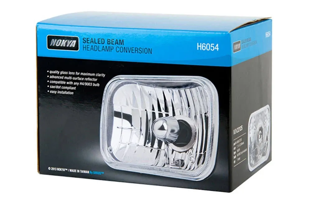 Nokya H6054 Sealed Beam Headlight Conversion 7X6" (200mm) H4 Quantity=1 Pair