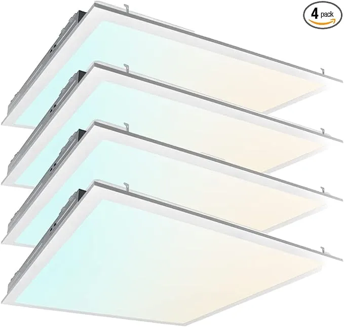 2x2 FT LED Light Flat Panel, 20/30/40W, Color Temperature Selectable 3K | 4K | 5K, Dimmable Recessed Drop Ceiling Lights, 2500/3750/5000 Lumens, for Office, 120-277V, UL DLC(4 Pack)