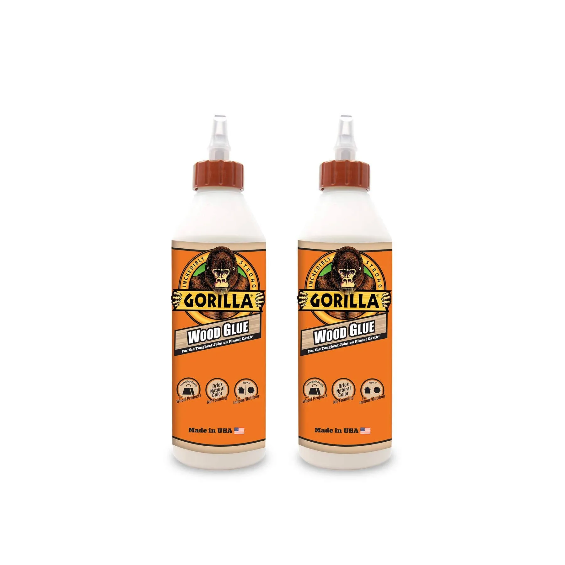 Gorilla Wood Glue, 18 Ounce Bottle, (Pack of 2)