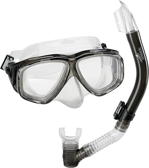 Speedo Unisex-Adult Swim Snorkel Dive Mask Anti-Fog with Nose Cover Adventure Series