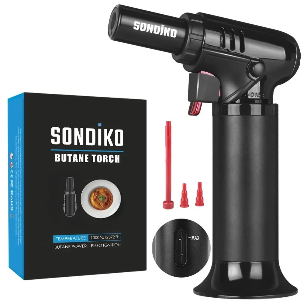 Sondiko Kitchen Blow Torch with Fuel Gauge S907 Refillable Soldering Torch