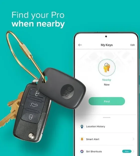 Tile Pro 4-pack Powerful Bluetooth Tracker, Keys Finder and Item Locator