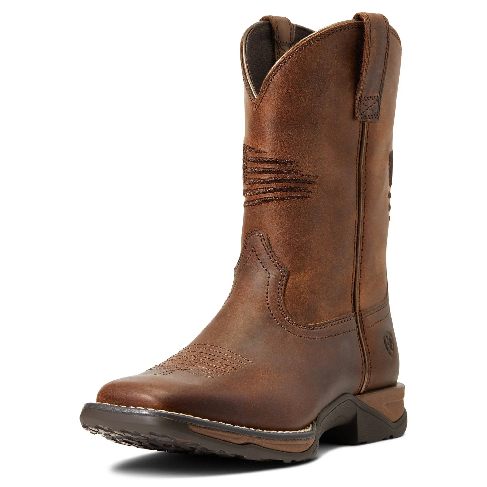 Ariat Anthem Patriot Western Boot Distressed Brown 2.5 K