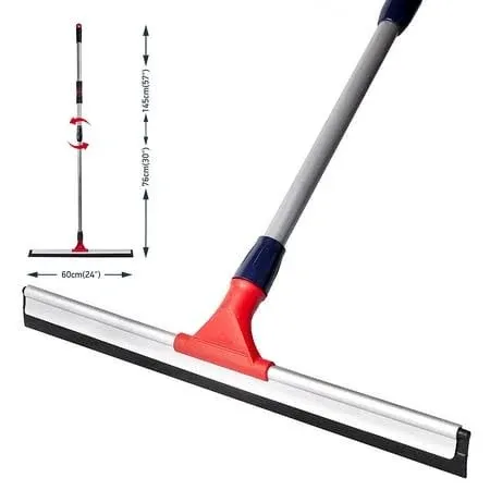 Professional Telescopic Stainless Aluminum Floor Scrubber Squeegee | 30� � 57� |