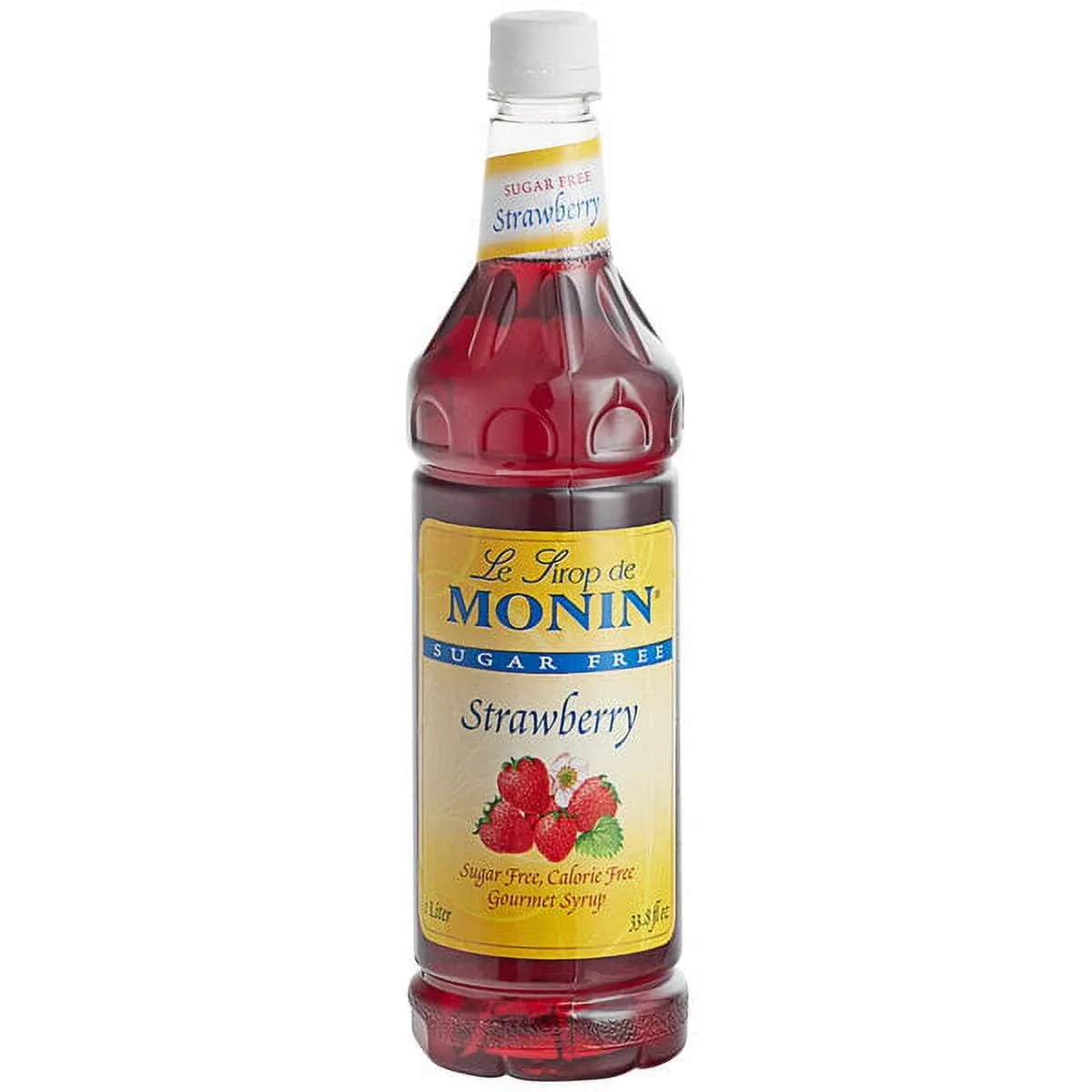 Monin - Sugar Free Strawberry Syrup, Mild and Sweet, Great for Cocktails, Sodas, and Smoothies, Non-GMO, (750 ml)