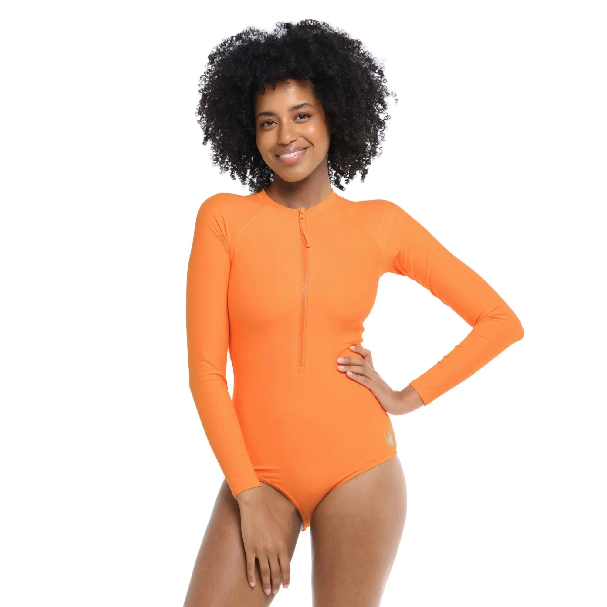 Body Glove Women's Smoothies Chanel Long Sleeve One Piece Swimsuit - Loquat ...