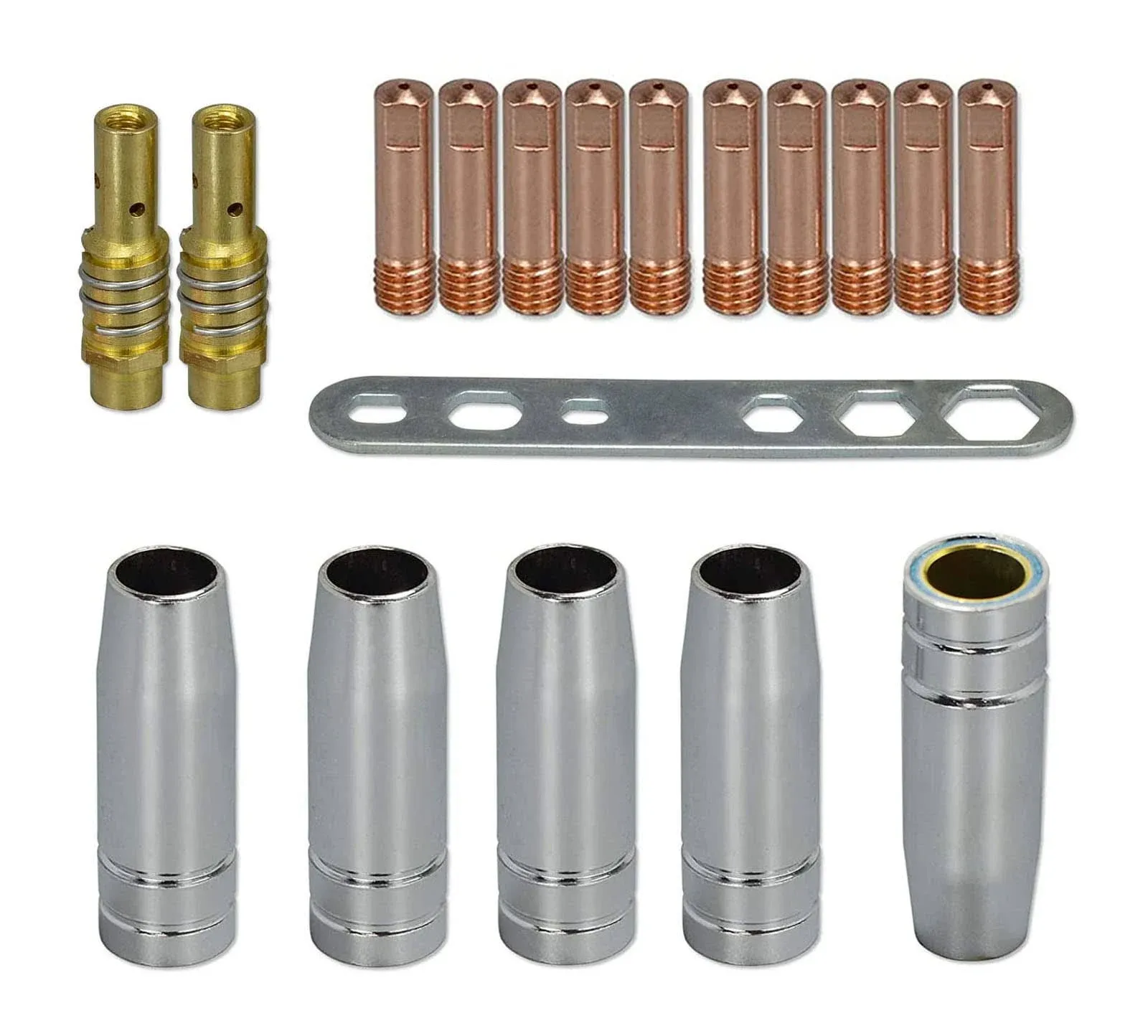 RIVERWELD MB15 15AK Contact Tip .035" 0.9mm M6 & Tips Holder Difuser & Shield cup & For MB15 15AK MIG Welding Torch 18pcs