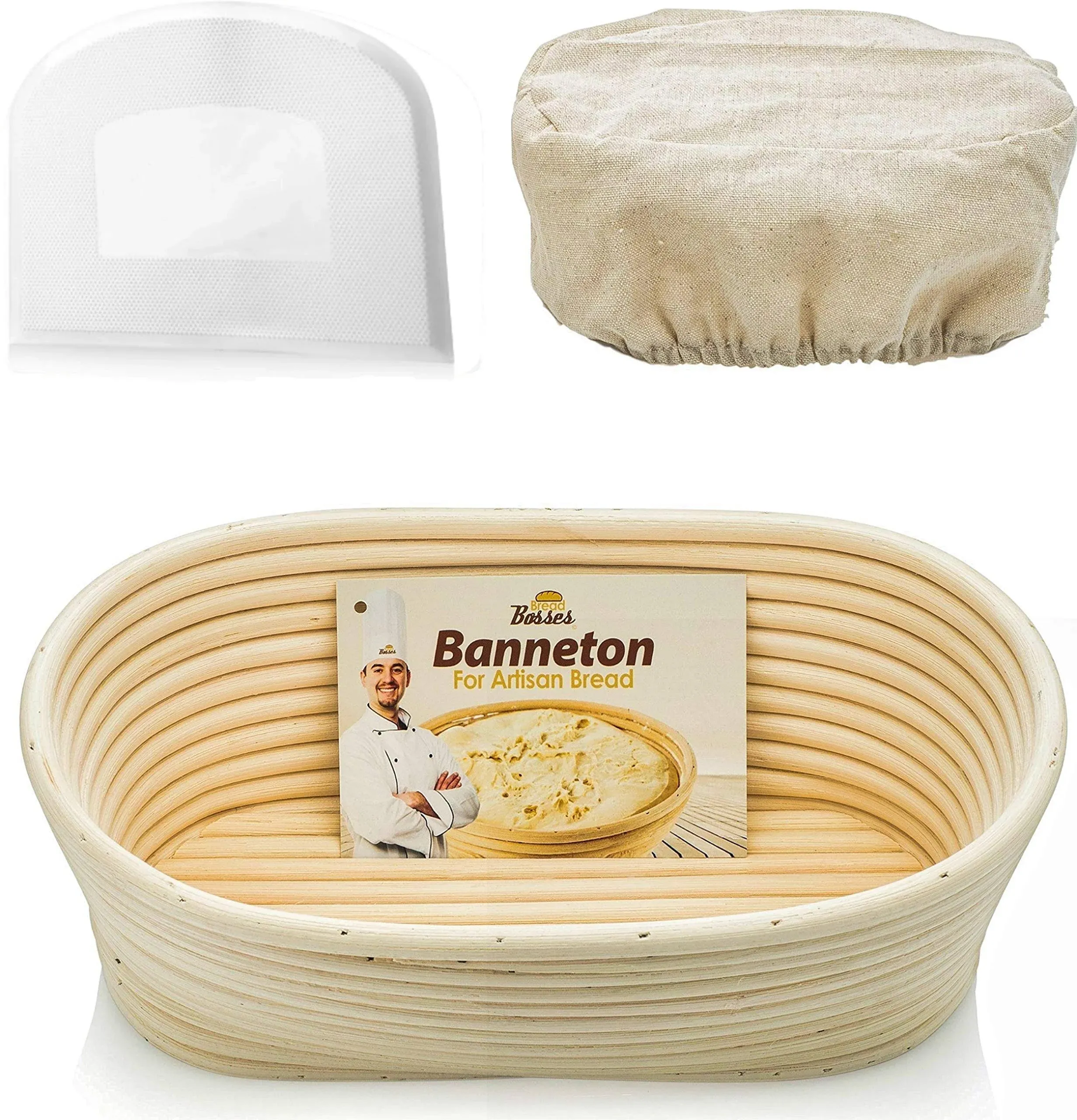 Oval Bread Banneton Proofing Basket - 10 inch Baskets Sourdough Brotform Proofing ...