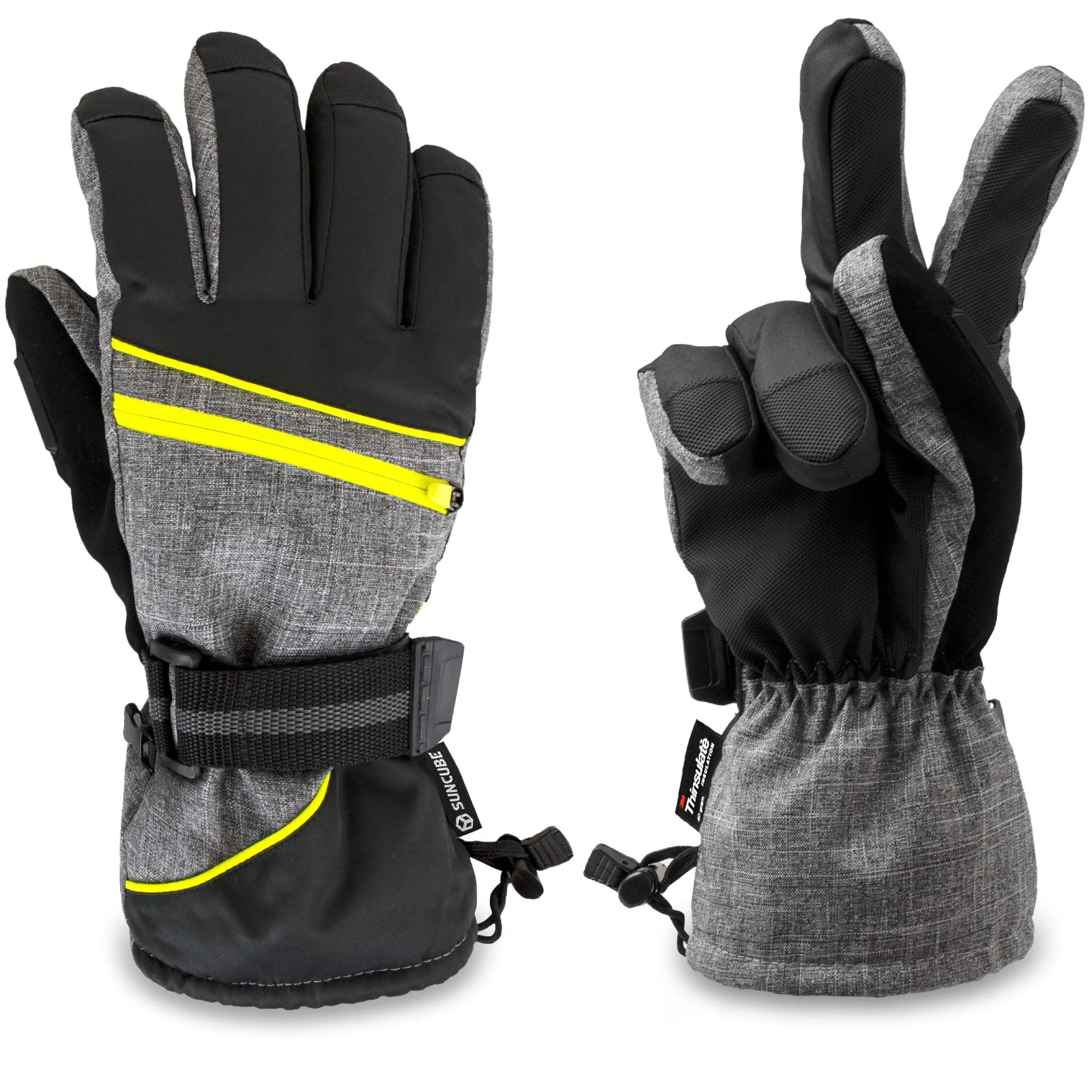 Sun Cube Ski Gloves Men Women | Waterproof Breathable Snow Gloves | Windproof ...