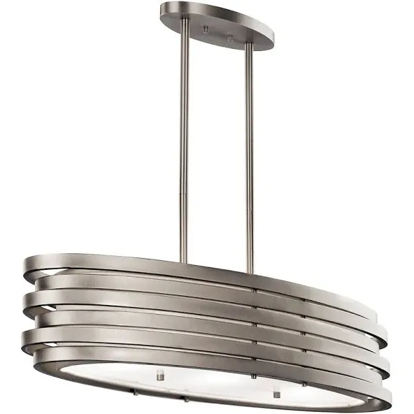 Roswell 3 Light 12 inch Brushed Nickel Chandelier Oval Pendant Ceiling Light