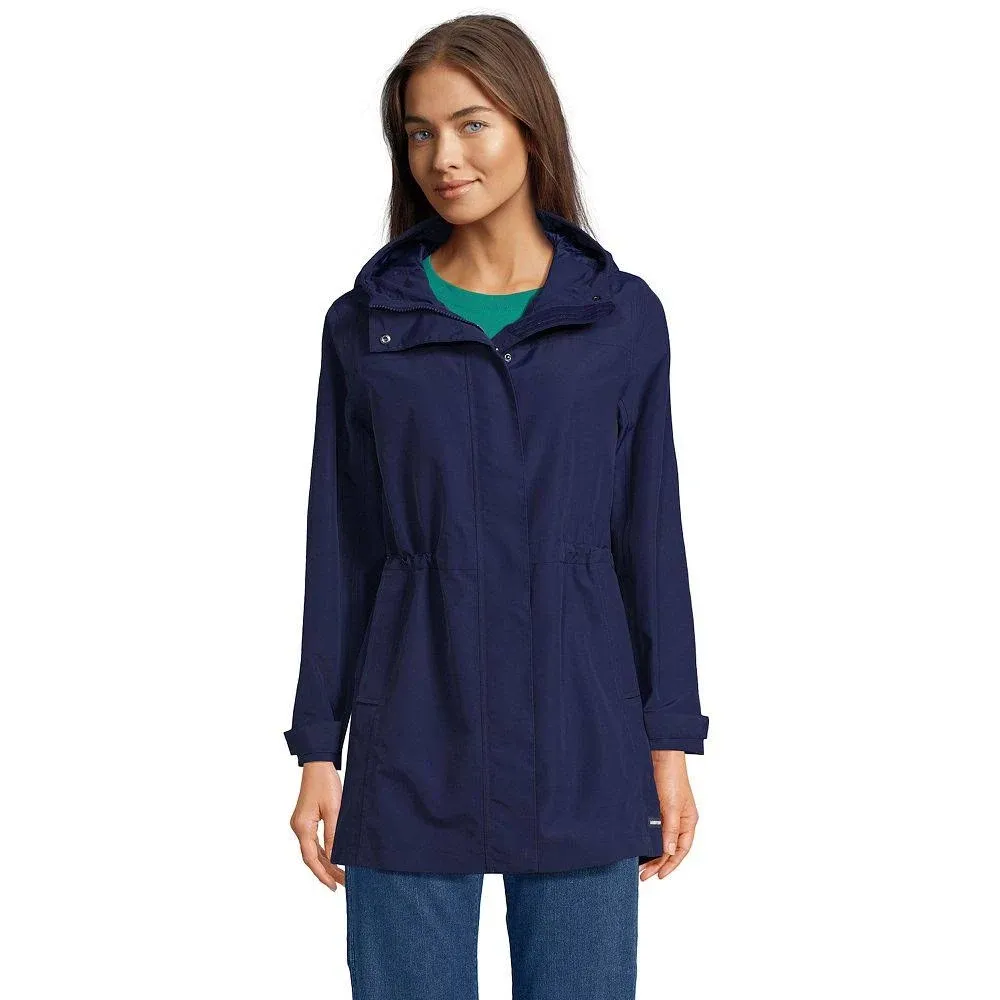 Lands' End Women's Squall Hooded Waterproof Raincoat