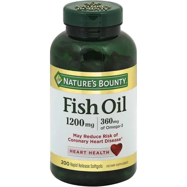 Nature's Bounty Fish Oil With Omega 3 Softgels, 1200 Mg, 60 Ct