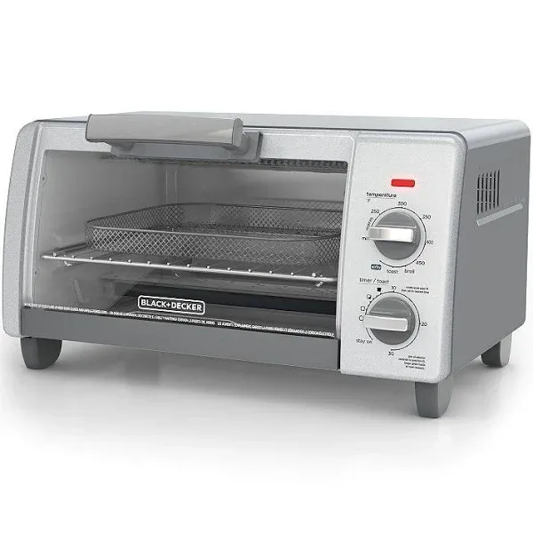 BLACK+DECKER Crisp N Bake Air Fryer 4 Slice Toaster Pizza Oven, Gray (For Parts)