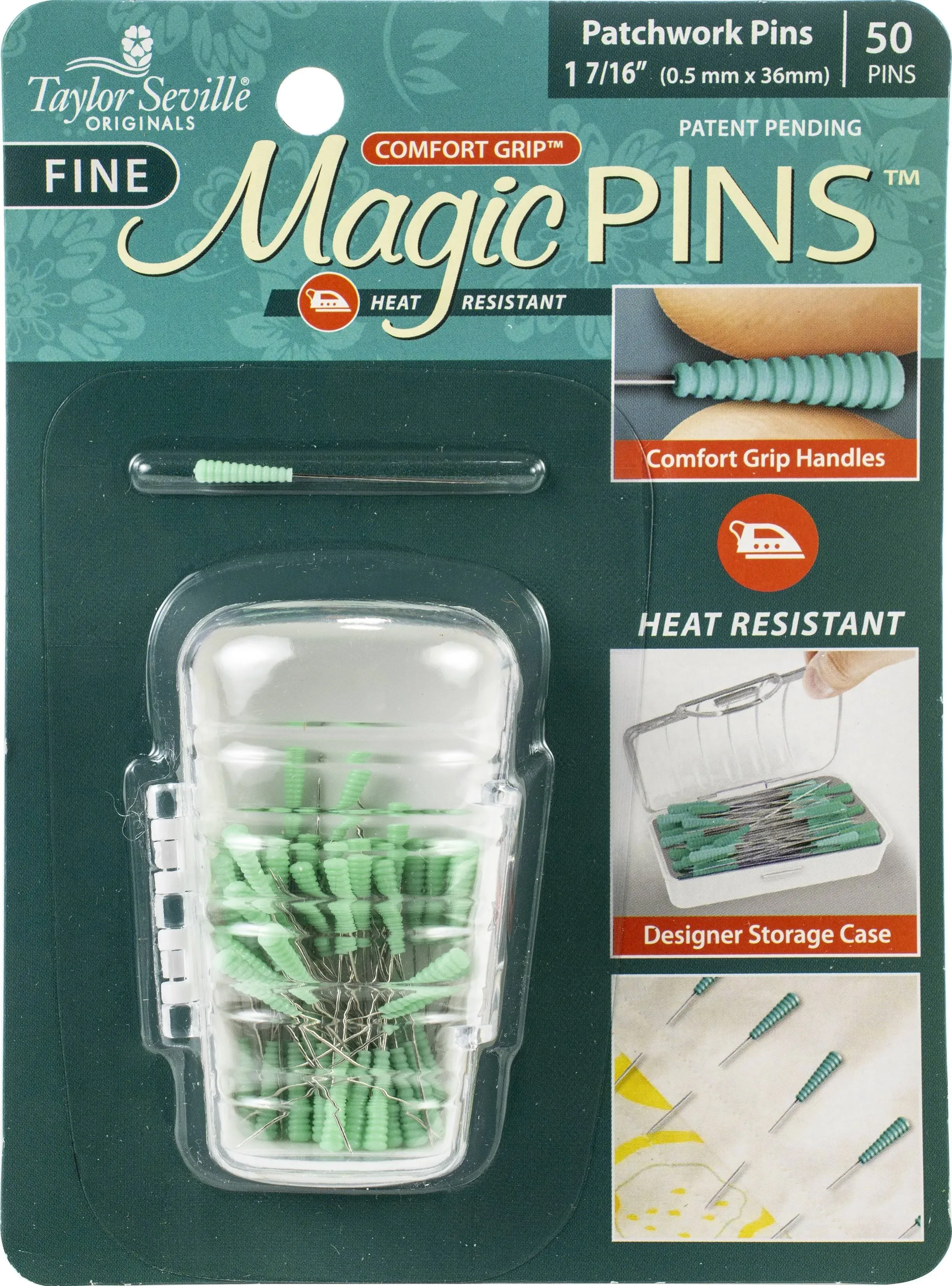 Taylor Seville Fine Magic Pins - Patchwork 50/PKG