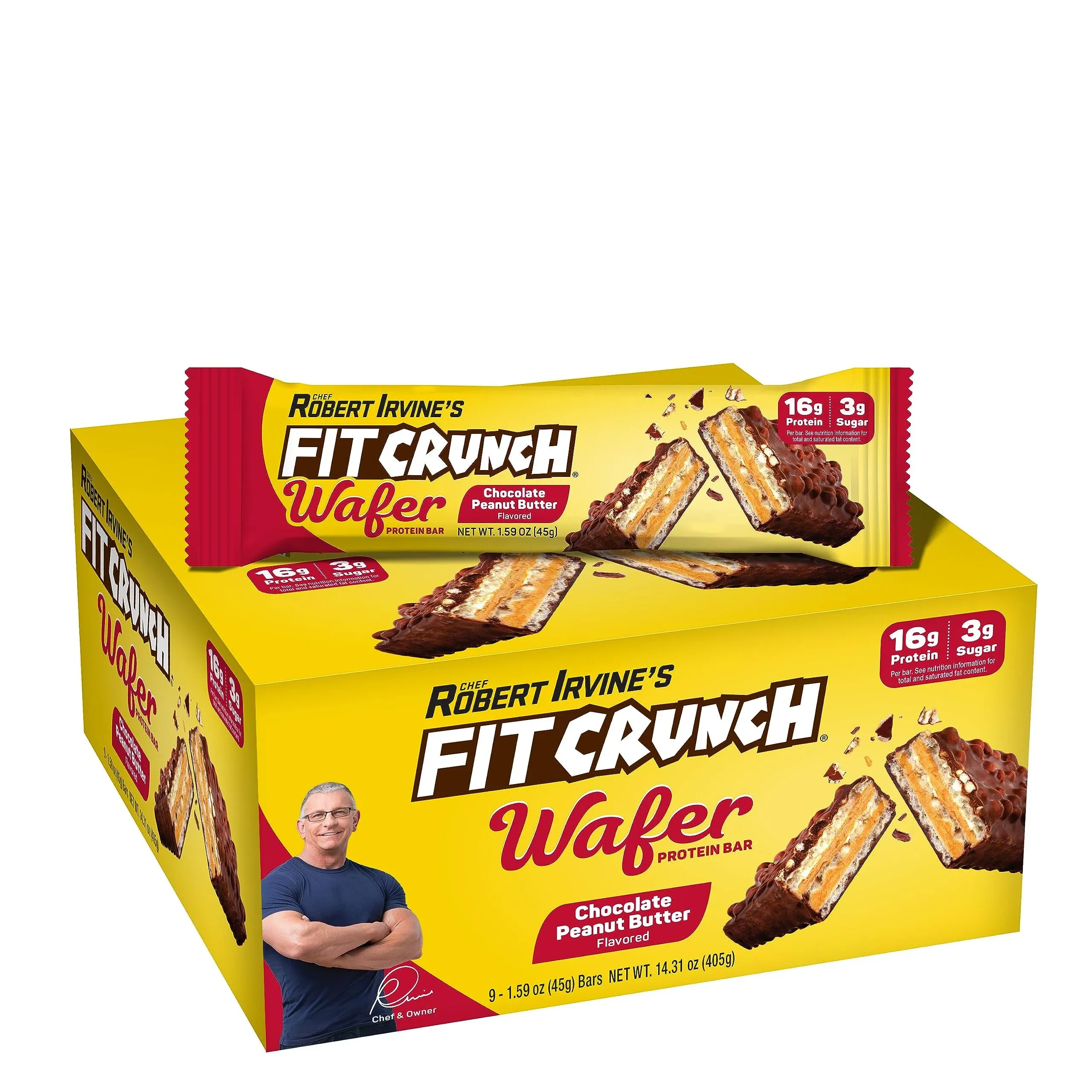 Fit Crunch Wafer Protein Bars, Designed by Robert Irvine, 16g of Protein & 3G of ...