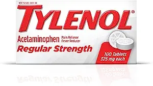 Tylenol Regular Strength Tablets, 100 Count (Pack of 2)