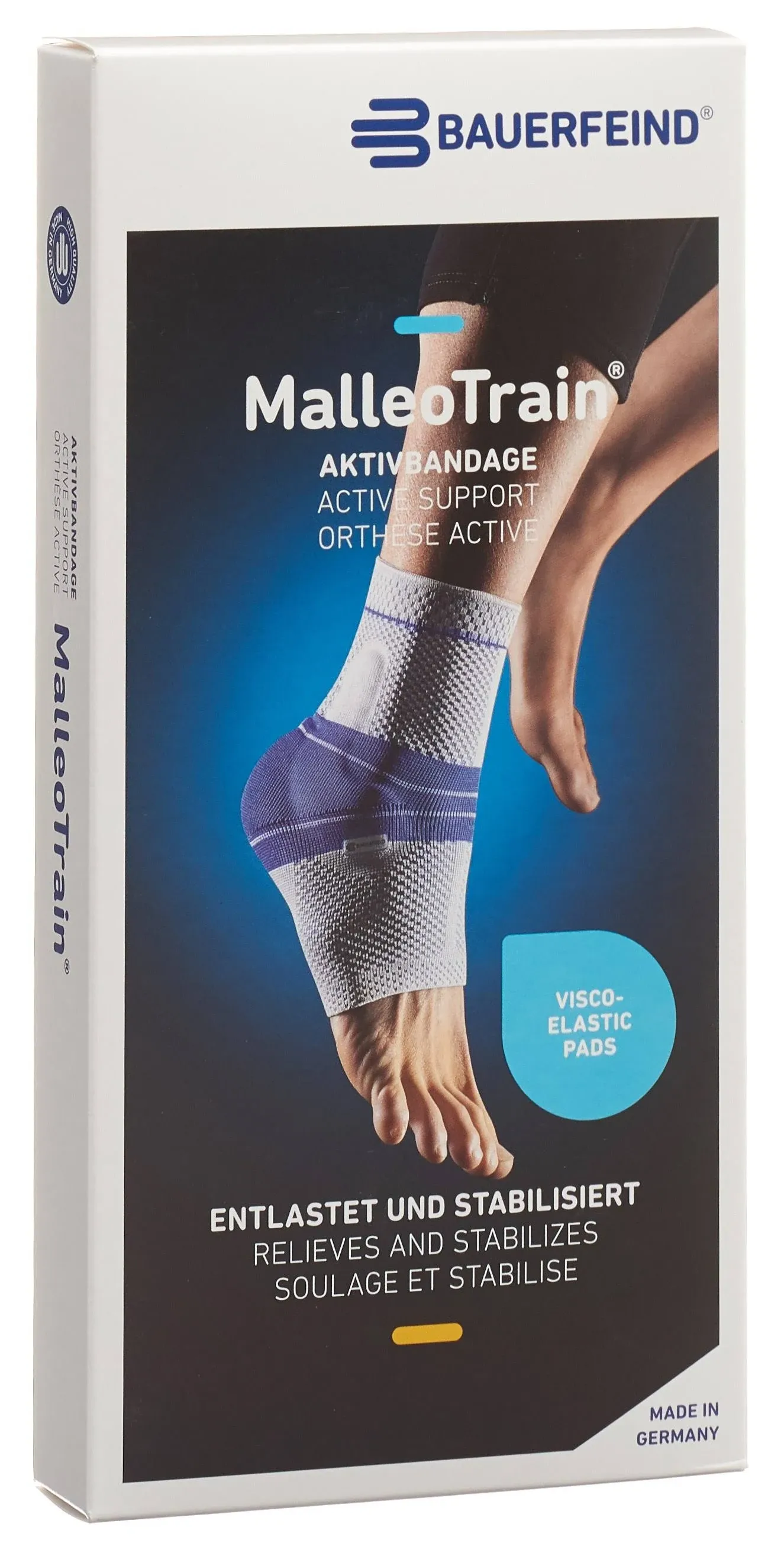 Bauerfeind MalleoTrain Ankle Brace, 3 / Right / Titanium