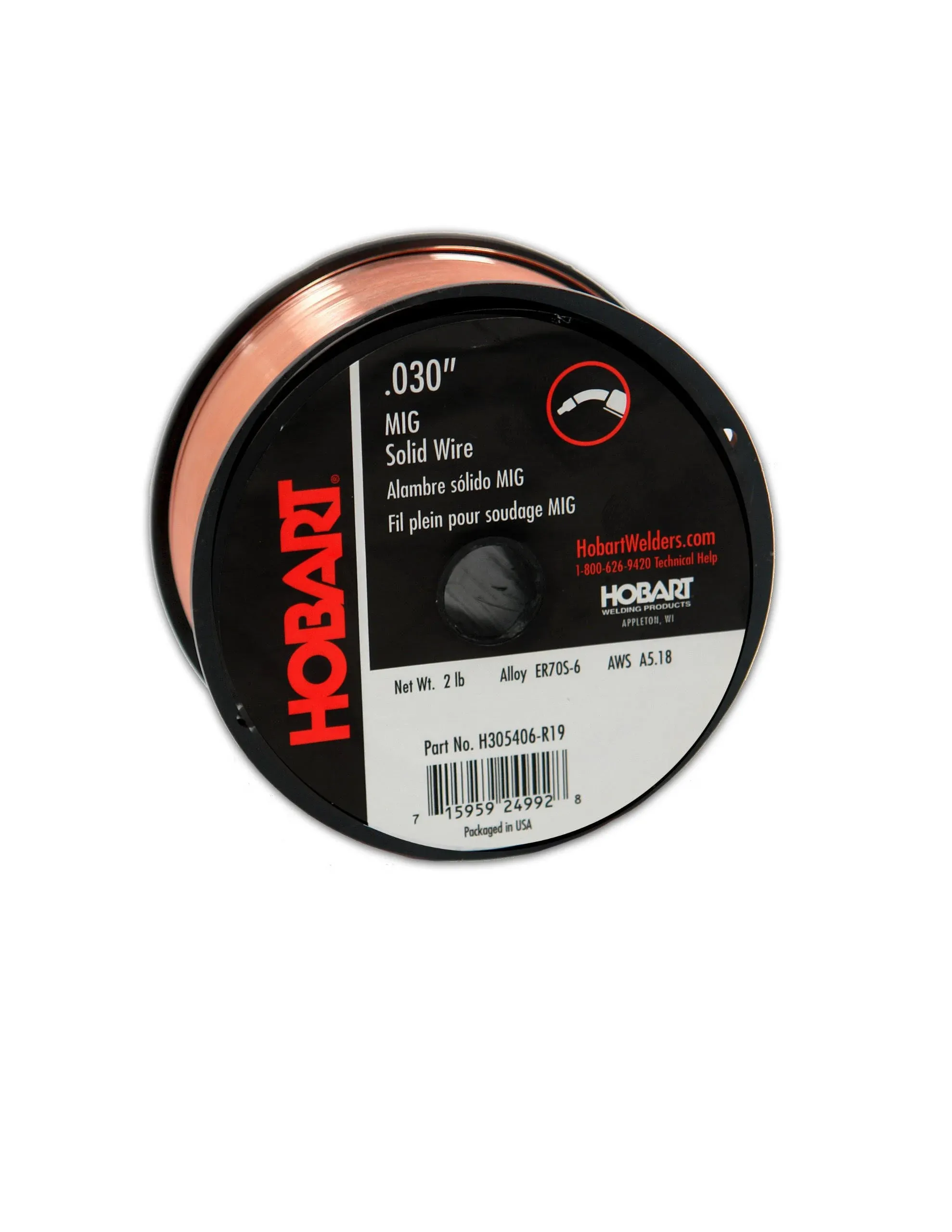 Hobart H305406-R19 2-Pound ER70S-6 Carbon-Steel Solid Welding Wire 0.