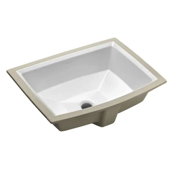 KOHLER K-2355-0 Archer Undermount Bathroom Sink, White