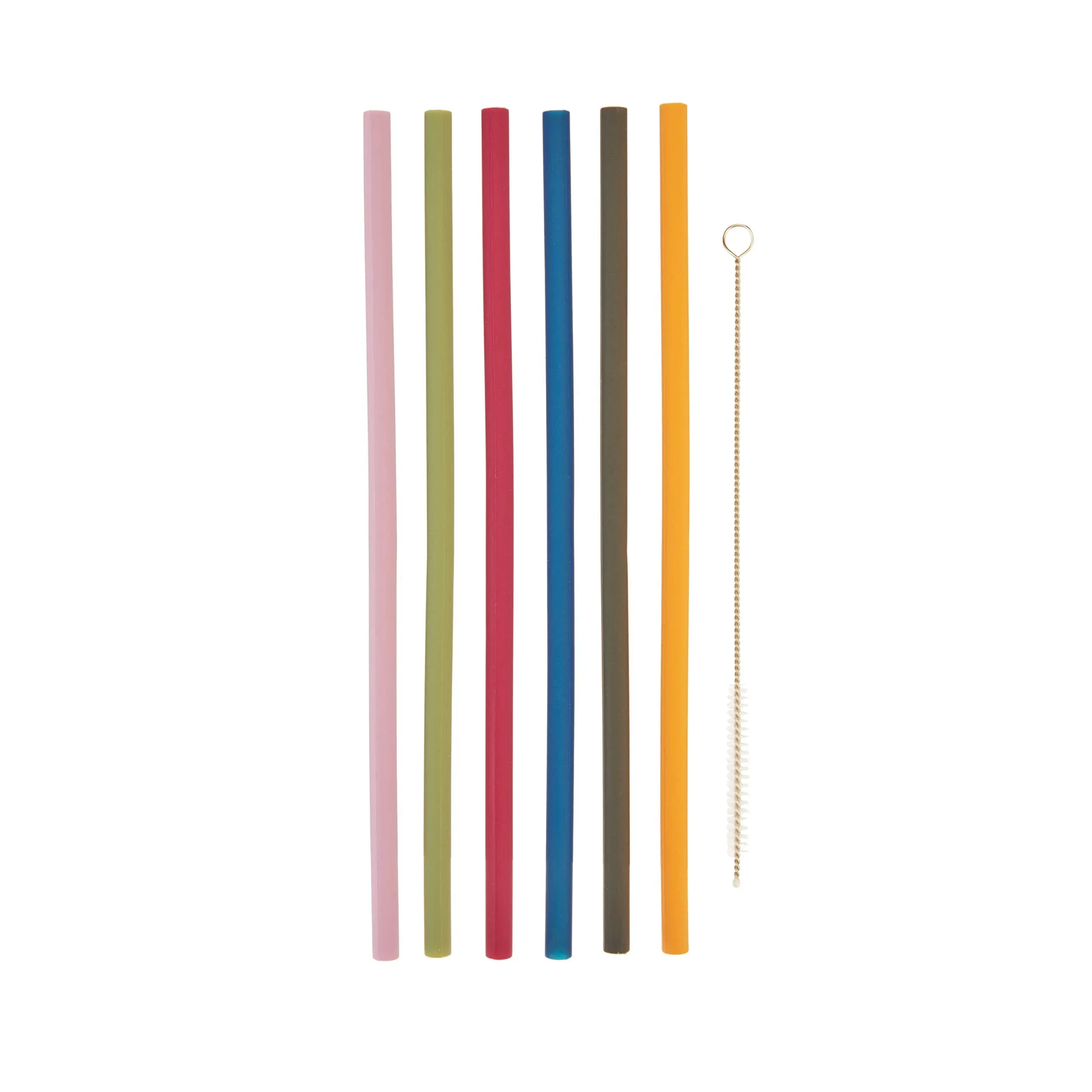 True Silicone Straws with Cleaning Brush - 6 straws