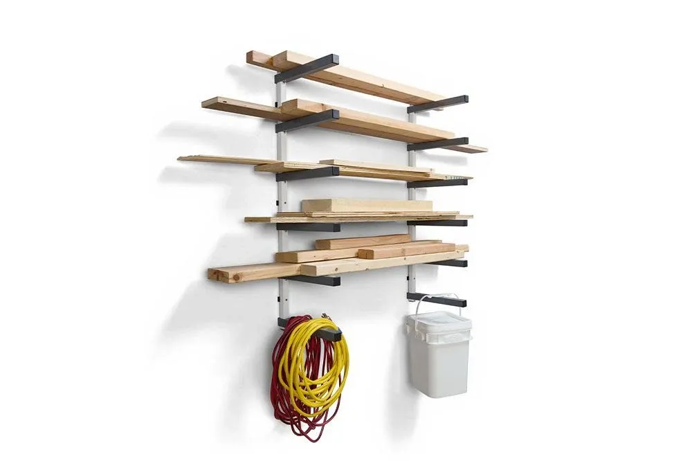 Bora Wall Mounted Storage Rack 6 Level Gray/White