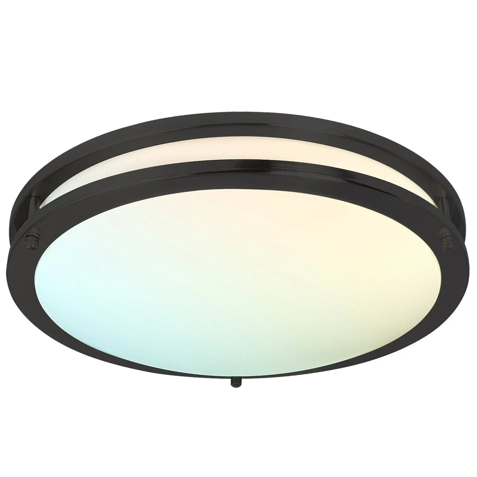 LUXRITE 16 Inch LED Flush Mount Ceiling Light, 5 Color Selectable 2700K | 3000K | 3500K | 4000K | 5000K, Dimmable Ceiling Light Fixture, 24W, 1920 Lumens, Energy Star, ETL Listed, Brushed Brass