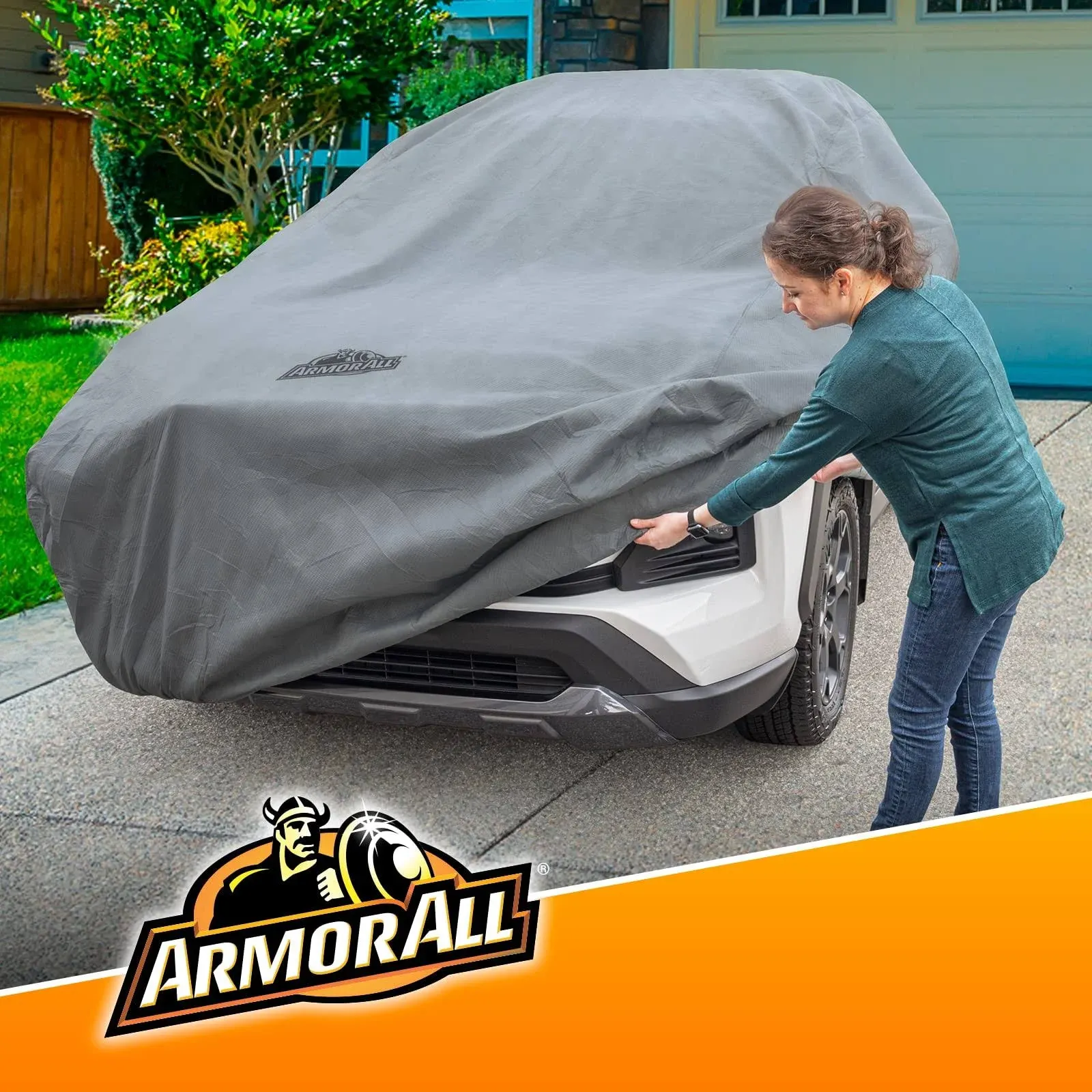 Armor All Heavy Duty Premium All-Weather SUV Car Cover by Season Guard; Max Protection from Sun Rain Wind & Snow for SUV or CUV up to 186" in Length; Indoor & Outdoor Covers, Grey (1270118SG)