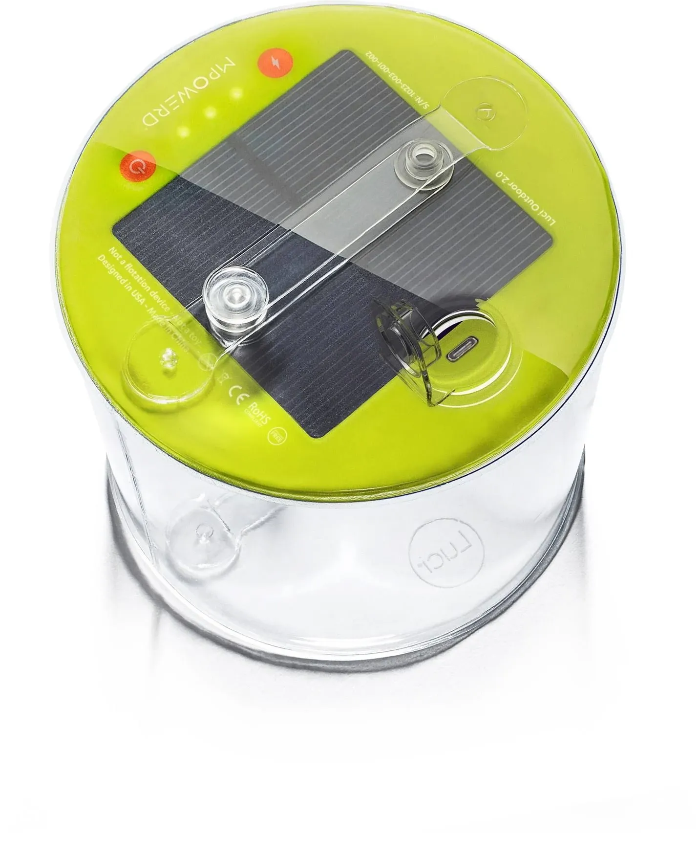 MPOWERD Luci Outdoor 2.0 - Inflatable Solar Light, Clear Finish, Adjustable Strap