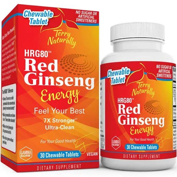 Terry Naturally HRG80 Red Ginseng Energy - 30 Capsules