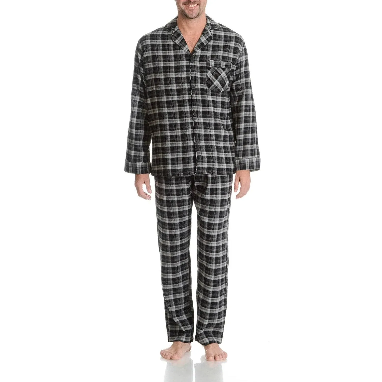 Hanes Men&#039;s Long Sleeve Flannel Pajama Set (2XL Red 2-Pc) 100% Cotton *New*