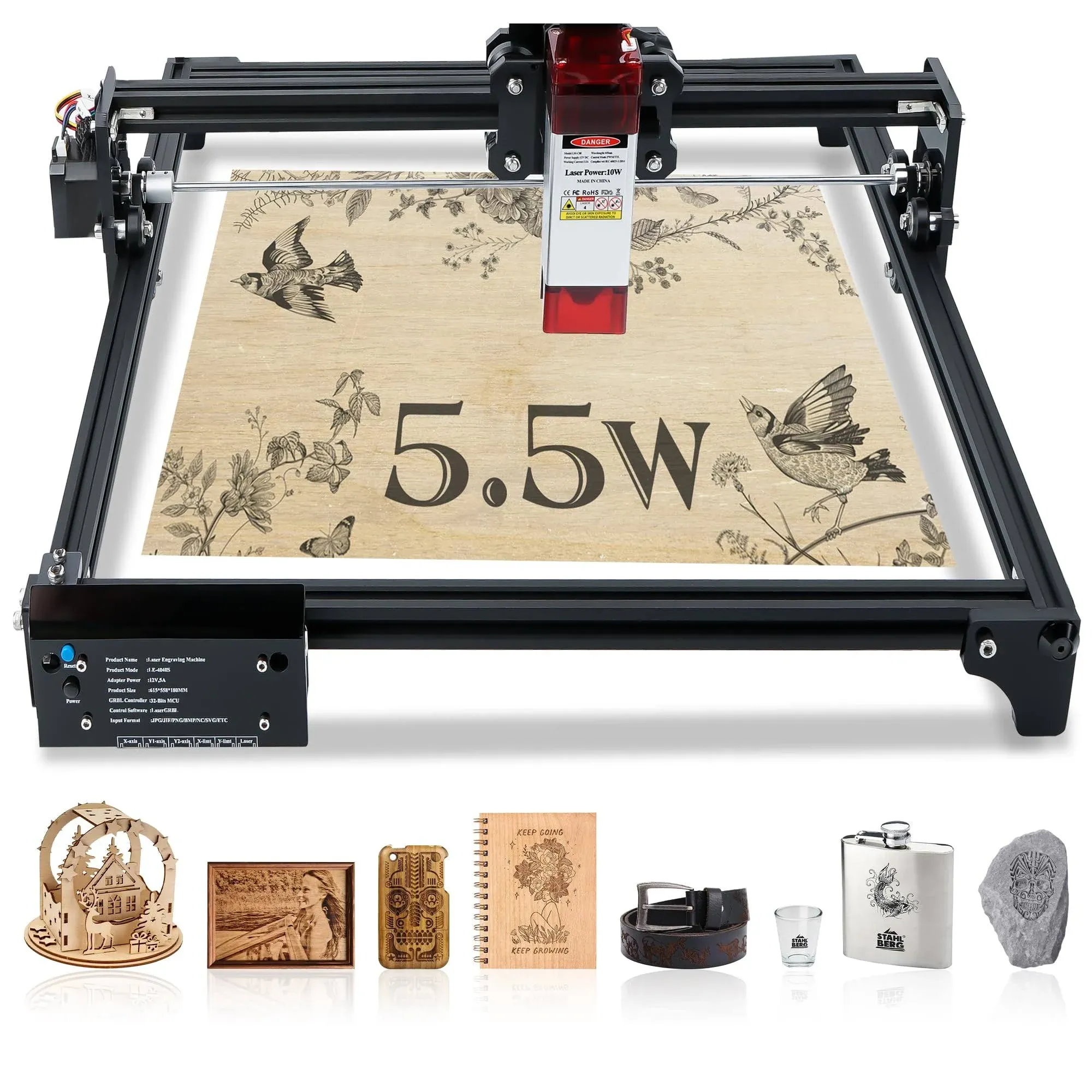 Laser Engraver Machine,5.5W Output Power Laser Cutter and Engraver Mac