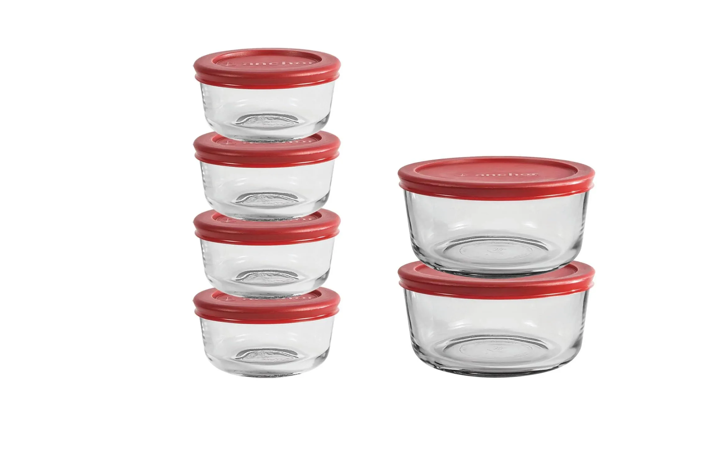 Anchor Hocking SnugFit 12 Piece Glass Food Storage Containers with Lids, Mixed B