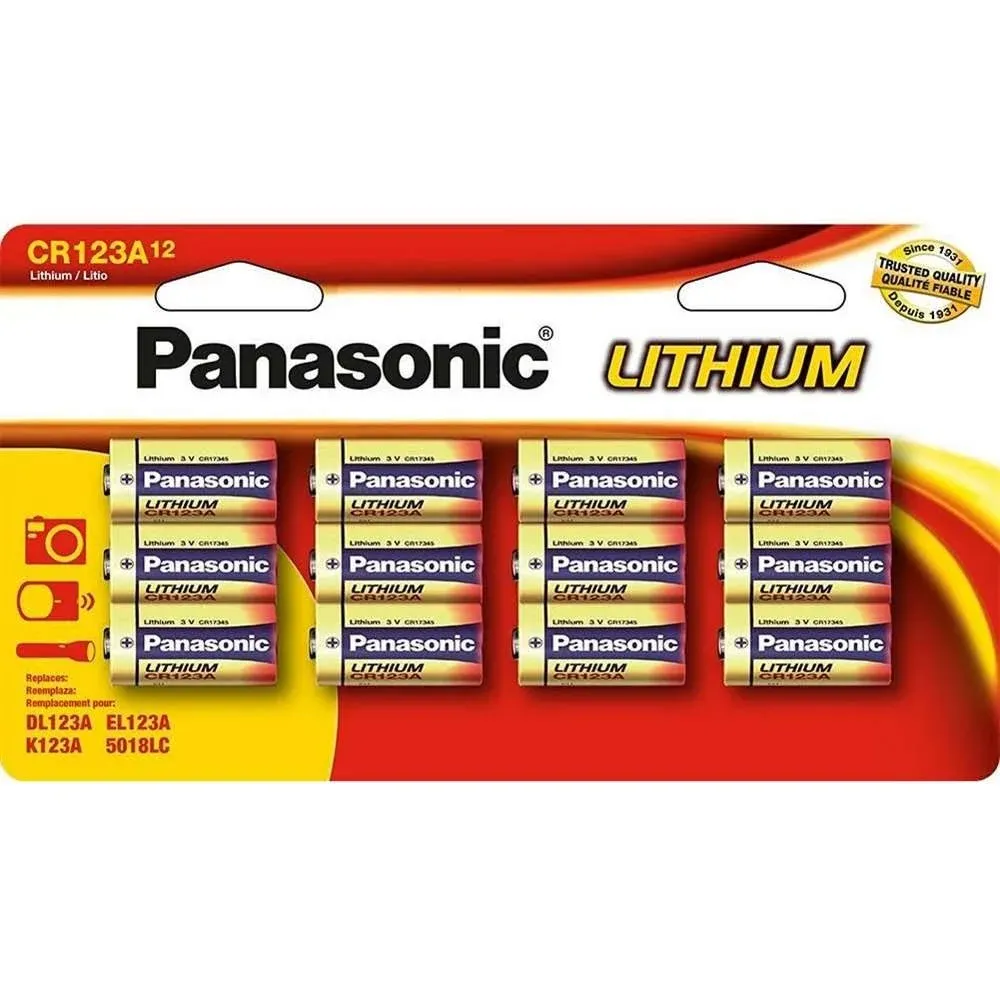 Panasonic CR123PA/12B 12-Pack Lithium CR123A Battery