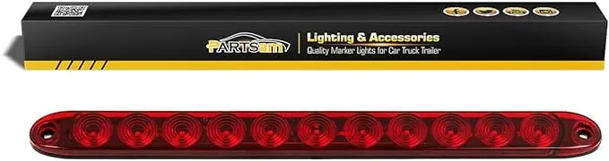 Partsam 15 Red Hi Mount Center ID Bar 11 LED Stop Turn Tail Light Trailer Truck 4 ...