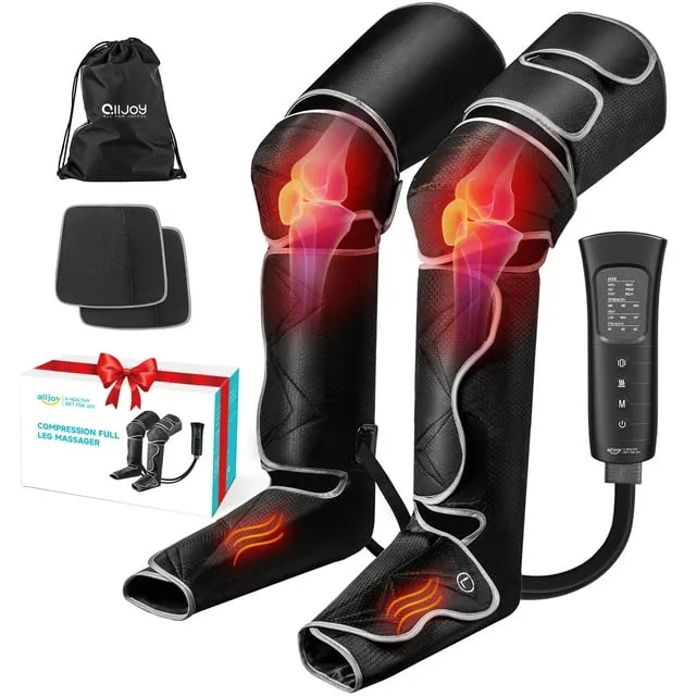 ALLJOY Leg Compression Massager, Leg Massager with Heat for Circulation and P...