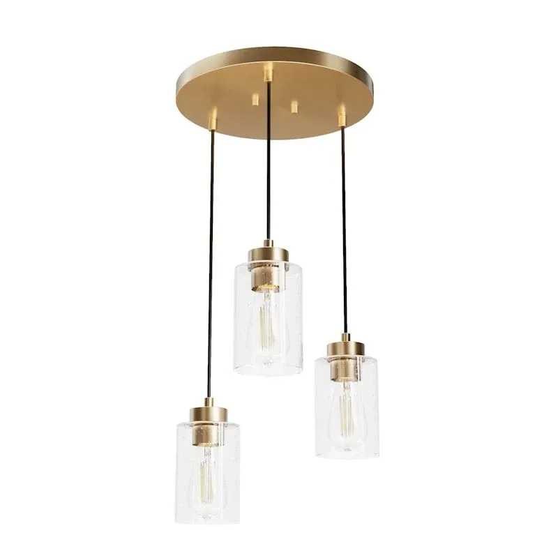 Hunter Hartland 3 Light Round Pendant Cluster (Alturas Gold - Seeded) 13063