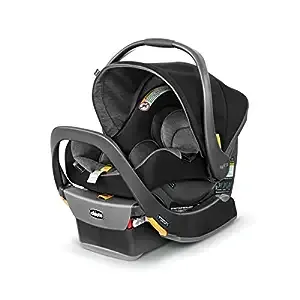 Chicco KeyFit 35 ClearTex Infant Car Seat and Base, Rear-Facing Seat for Infants 4-35 lbs, Includes Infant Head and Body Support, Compatible with Chicco Strollers, Baby Travel Gear | Shadow/Black