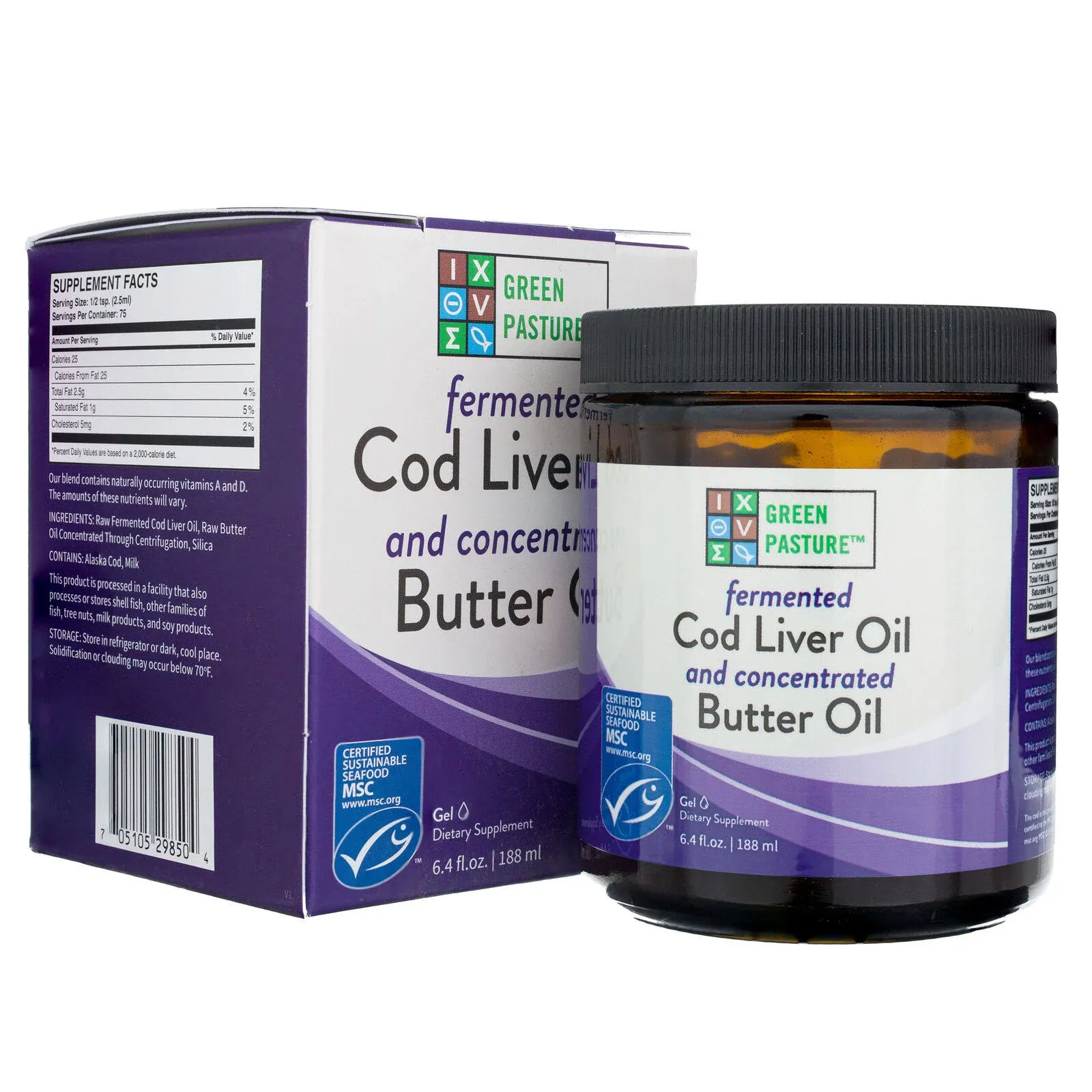 Green Pasture Blue Ice Royal Butter Oil/Fermented Cod Liver Oil Blend Gel