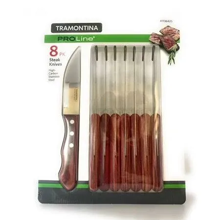 Tramontina PROLine Porterhouse Steak Knife, Stainless Steel, 8 Count New