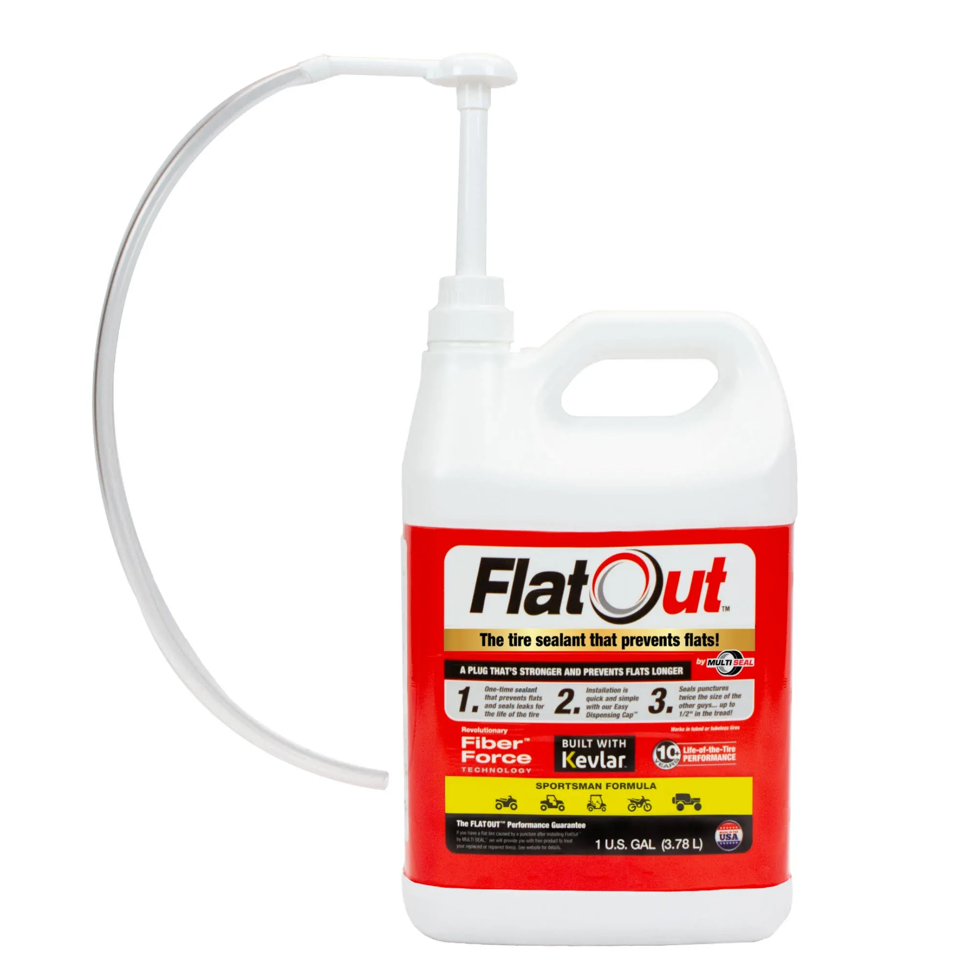 Flat Out Off Road Tire Sealant, Sportsman Formula with Valve Core Tool 1 Gallon.