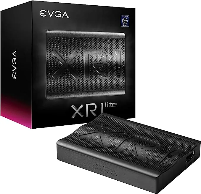 EVGA XR1 lite Capture Card, Certified for OBS, USB 3.0, 4K Pass Through, PC, PS5, PS4, Xbox Series X and S, Xbox One, Nintendo Switch, 141-U1-CB20-LR