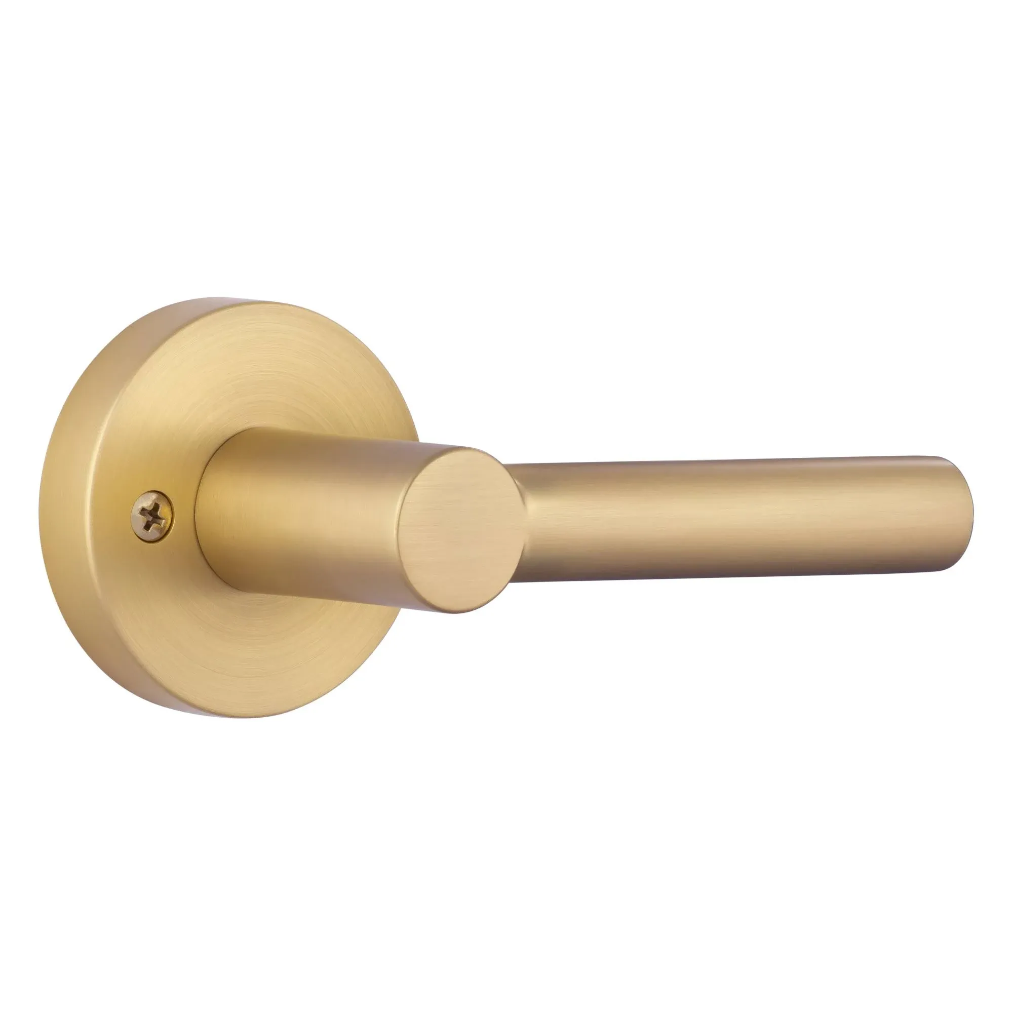 Miseno MLK5012SB Elkton Round Rod Non-Turning One-Sided Door Lever - Satin Brass