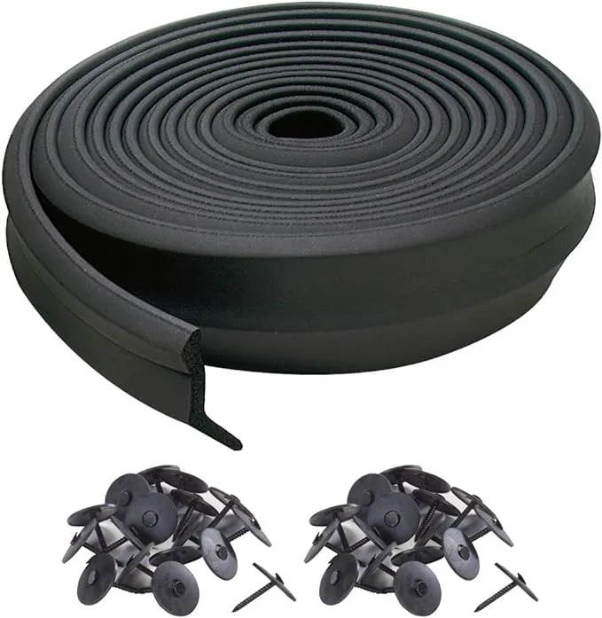 M-D Building Products 03749 16 ft. Black Rubber Garage Door Bottom Seal