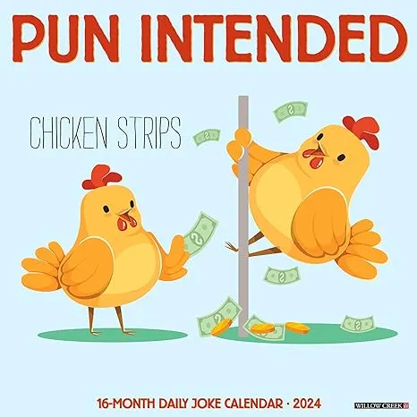 Pun Intended 2024 12 X 12 Wall Calendar