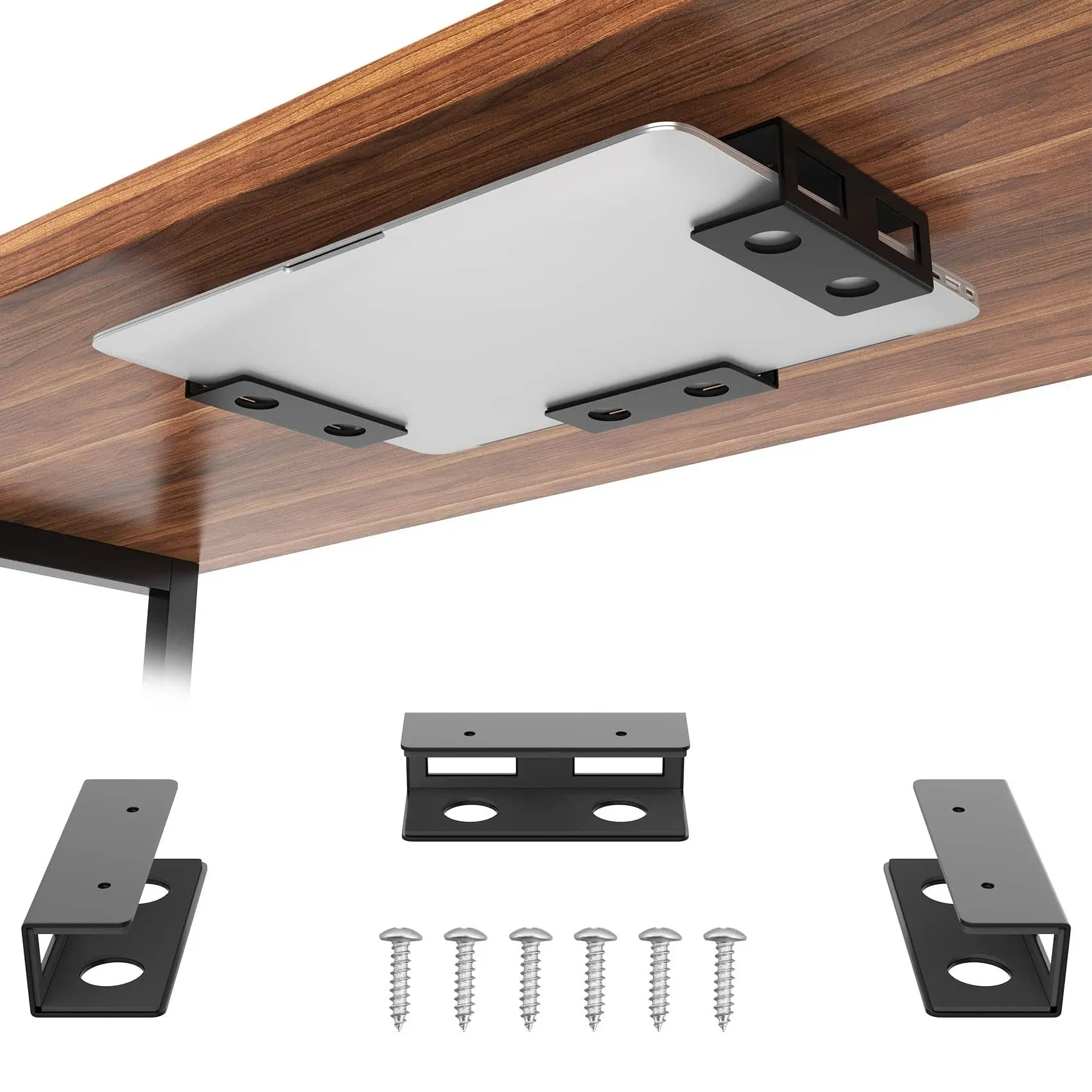 Gome Under Desk Laptop Mount Metal Bracket with Felt Board to Protect Your Laptop ...